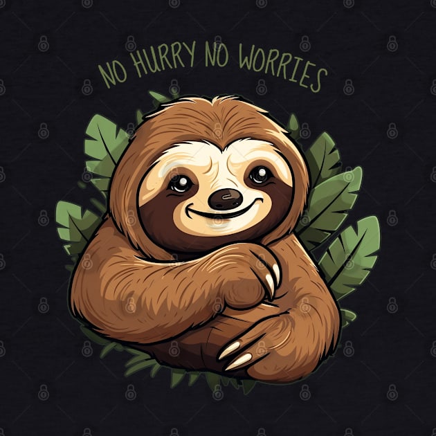 Cute Sloth No Hurry No Worry by origato